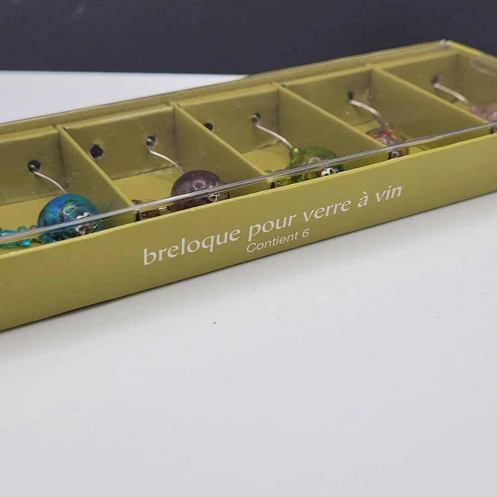 Pier 1 Imports Beaded Wine Glass Charms Set of 6 Multicolor 2519295
